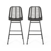 Sawtelle - Outdoor Wicker Barstools (Set of 2)