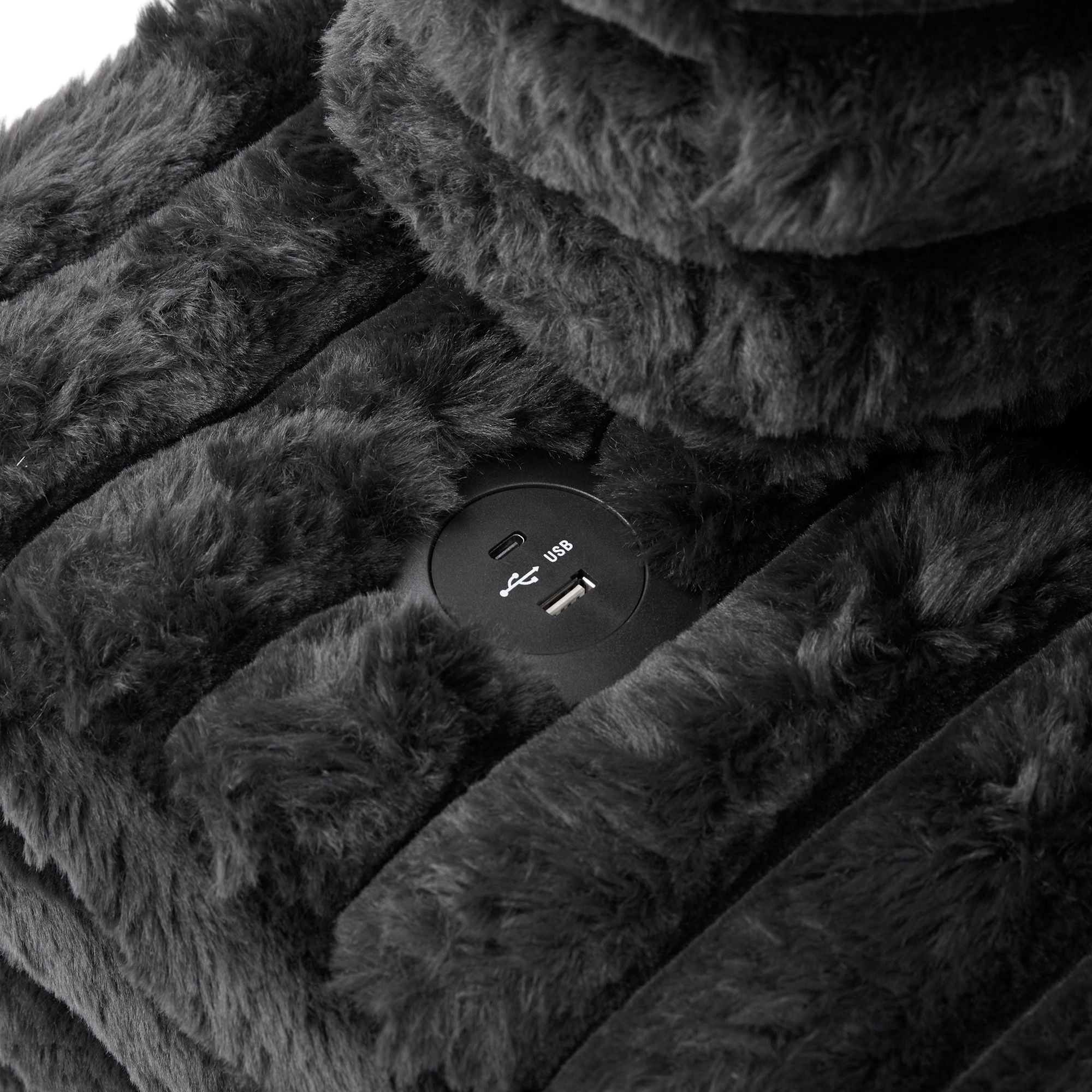 Plush Oversized Double Chaise Lounge Sofa Bed With USB Ports And Cup Holders