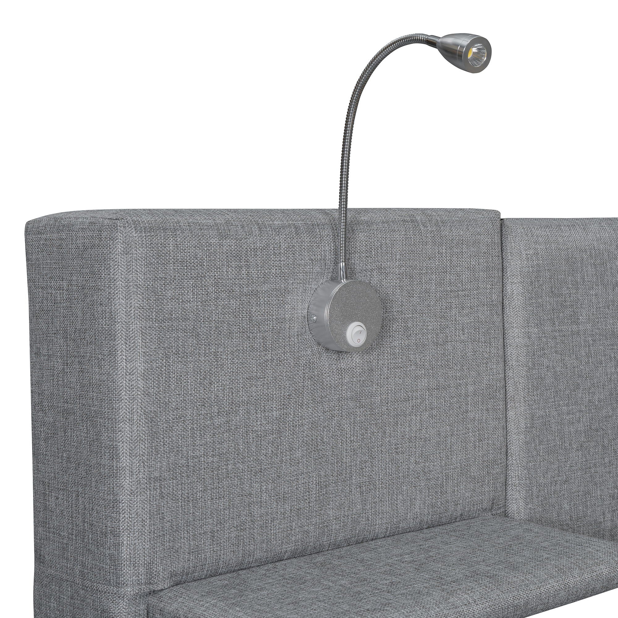 Upholstered Platform Bed With Reading Lights, Drawers, Trundle And Shelves