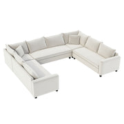 Modular Sectional Reversible U Shaped Couch Set, Free Combination Minimalist Style, Oversized 8 Seat Convertible Sofa