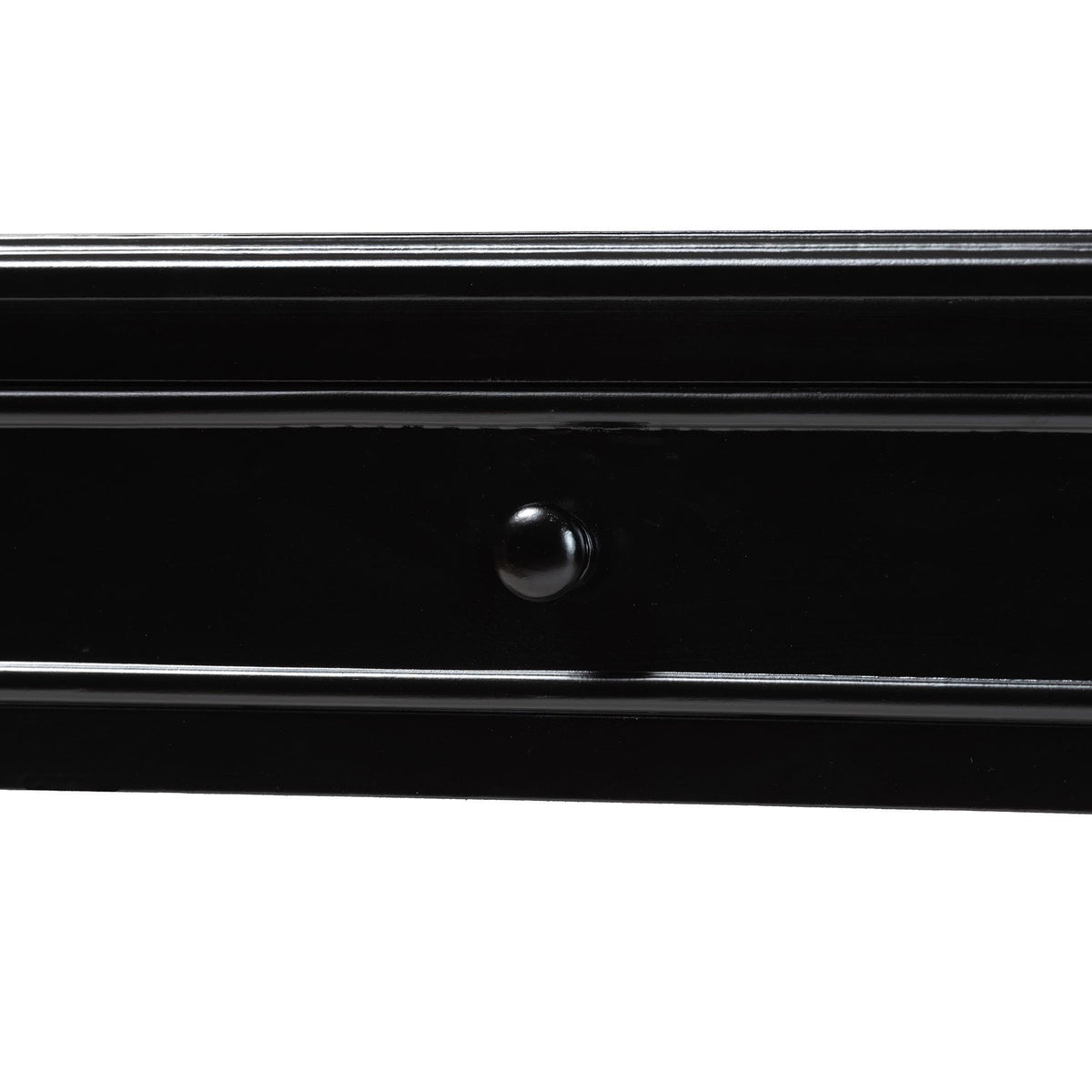 Malinda Classic Black Wood 2-Drawer Console Table with Spindle Legs