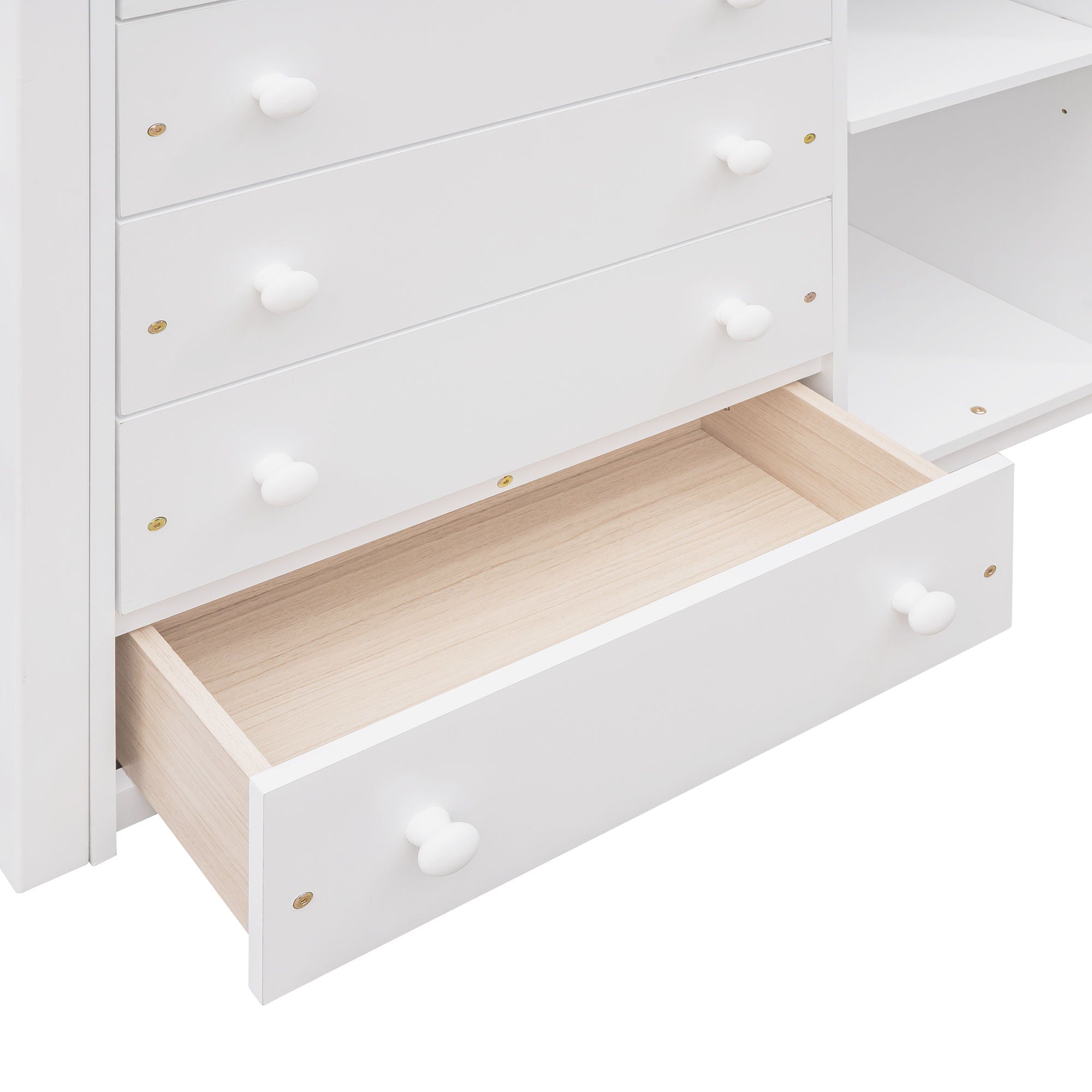 Bunk Bed With 6 Drawers And Flexible Shelves, Bottom Bed With Wheels