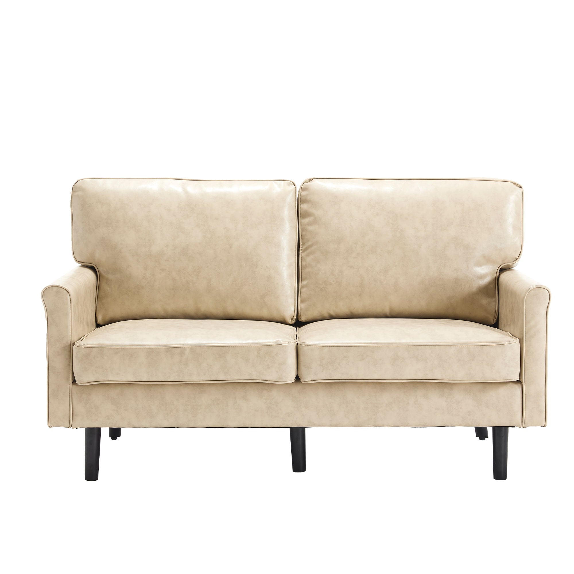 Mid Century Modern Loveseat Sofa With USB Ports, Removable Pillow Cover