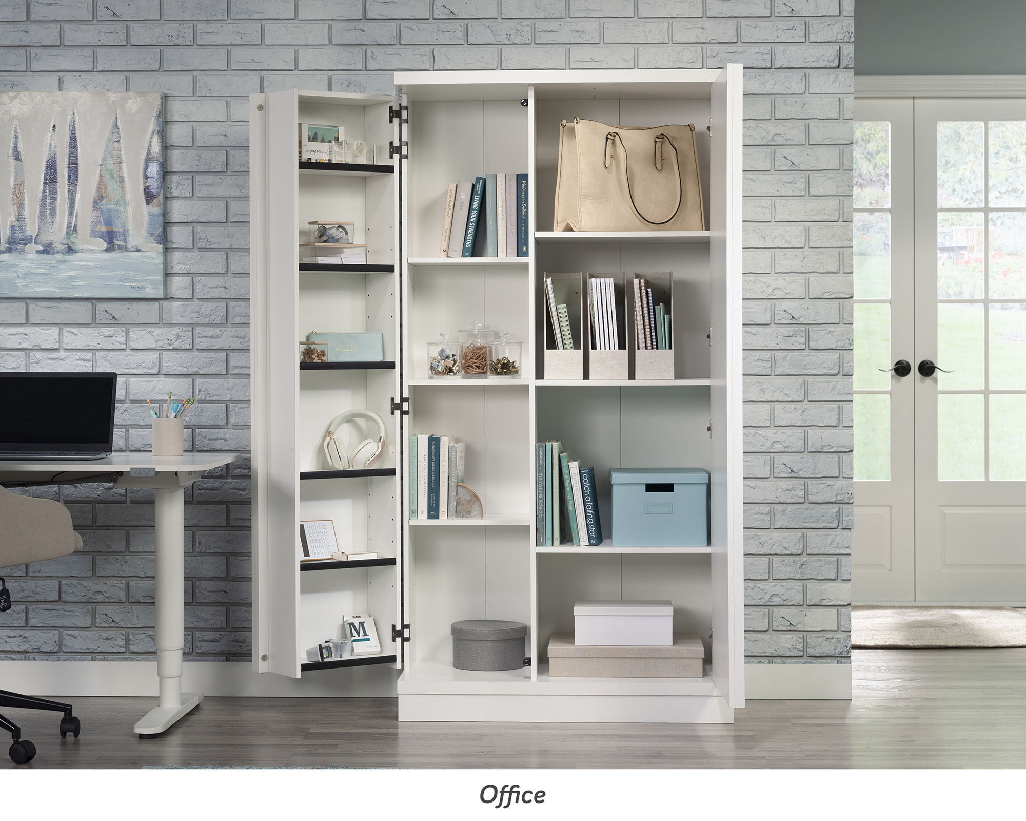 Swing-Out Storage Cabinet in White