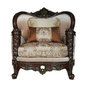 Devayne - Chair With 2 Pillows Same Lv01584) - Pattern Fabric & Dark Walnut