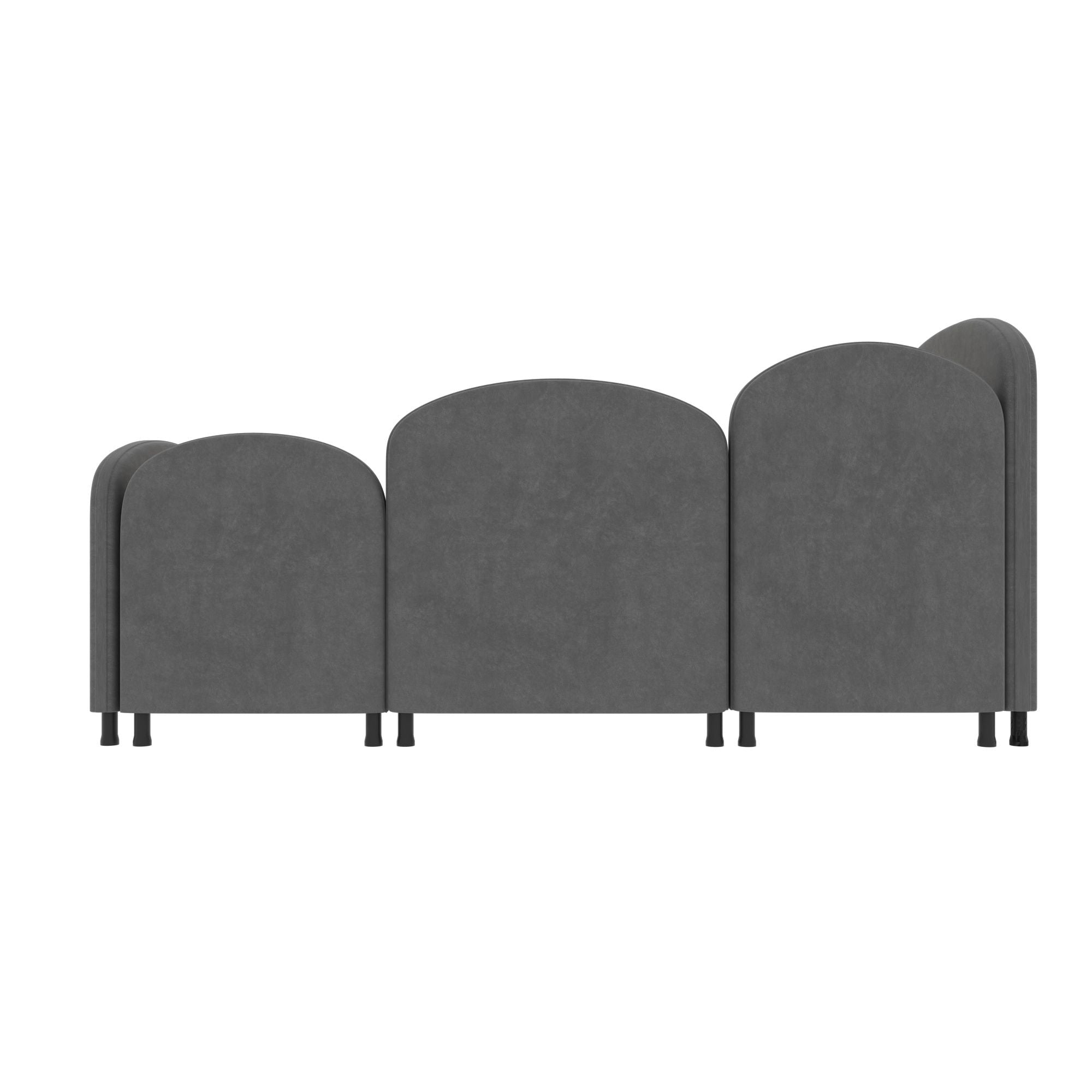 Modern Velvet Upholstered Daybed With Additional Bed Frame