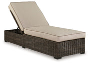 Signature Design by Ashley® Coastline Bay - Brown - Chaise Lounge With Cushion | Meri Furniture