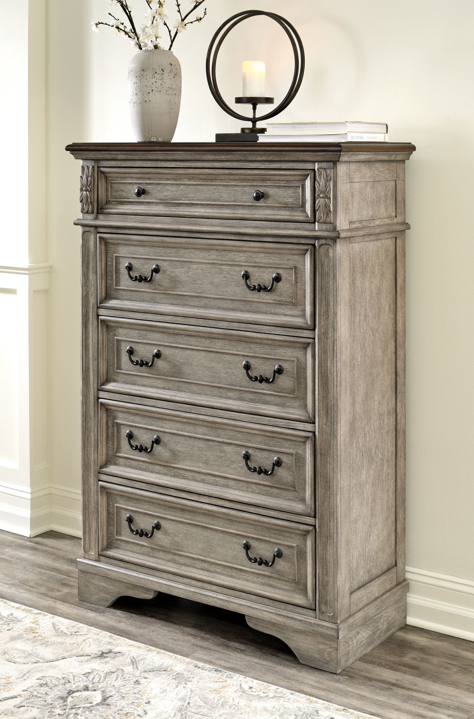 Signature Design by Ashley® Lodenbay - Antique Gray - Five Drawer Chest | Meri Furniture