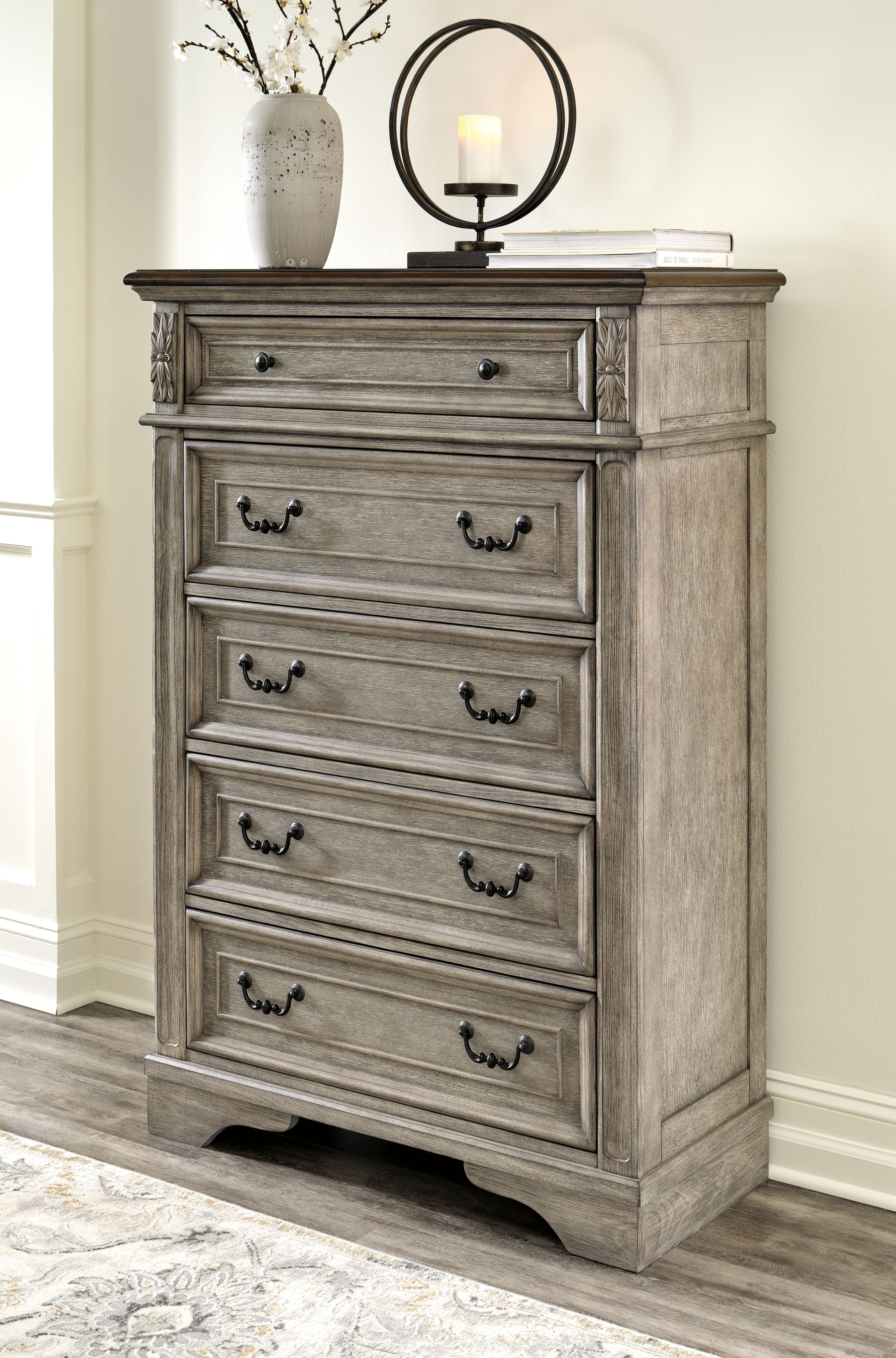 Signature Design by Ashley® Lodenbay - Antique Gray - Five Drawer Chest | Meri Furniture