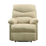 The lovely Arcadia recliner offers comfort, style and value for any home. A smooth microfiber seat cushion provides relaxation from seat to toe with an easy to reach external handle for operating the reclining mechanism.