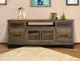 Loft Brown - 76" TV Stand / Console With 2 Drawers / 4 Doors - Two Tone Gray / Brown