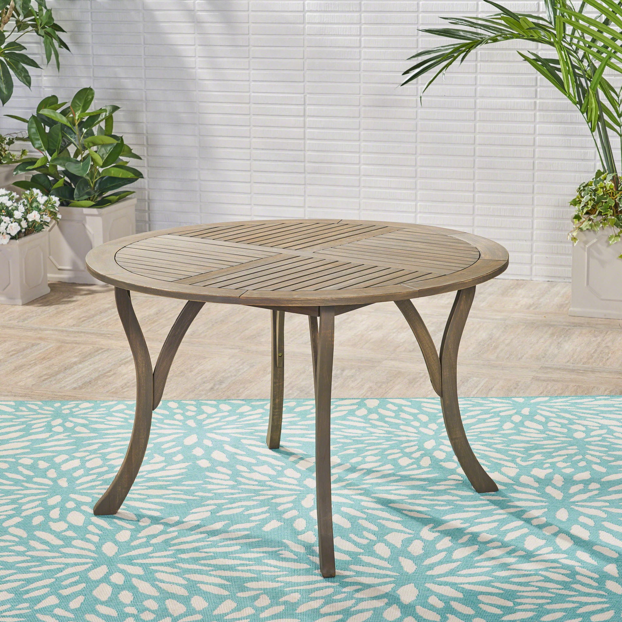 Hermosa - Outdoor Acacia Wood Table Circular Design