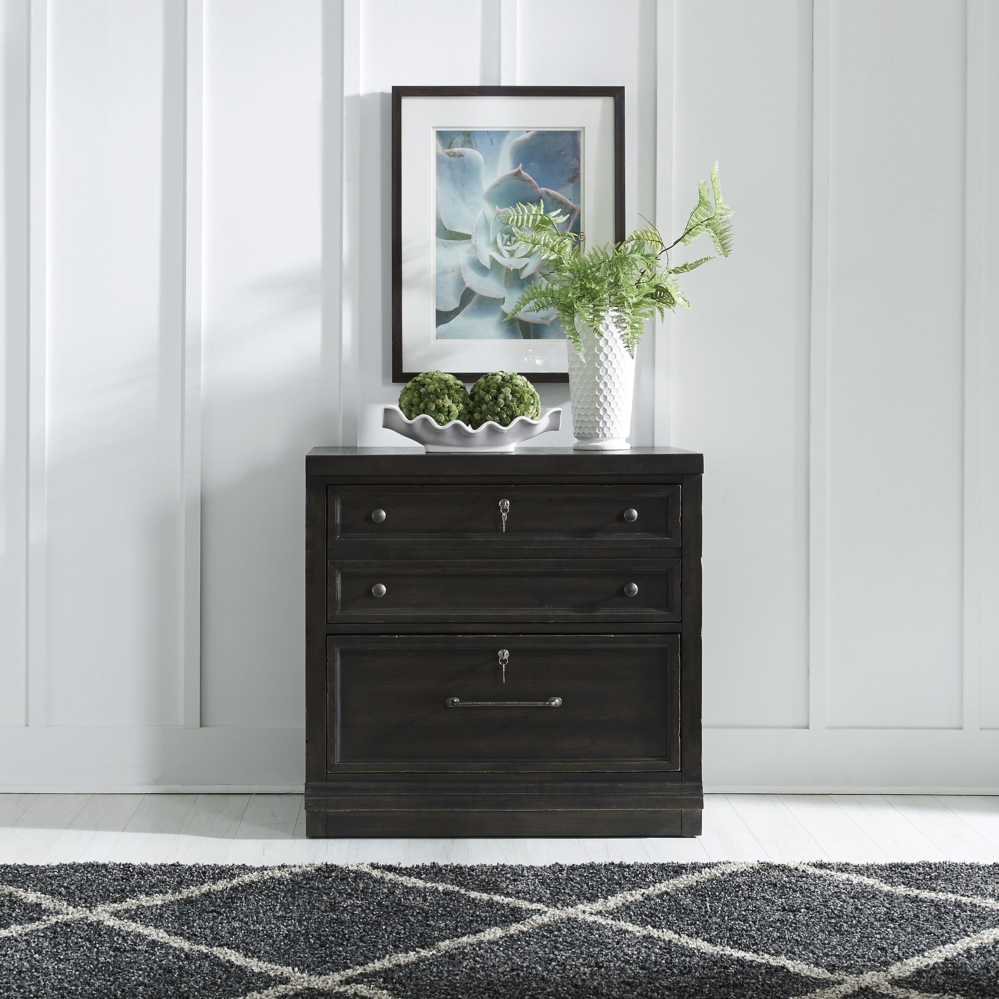 Liberty Furniture Harvest Home - Bunching Lateral File Cabinet - Chalkboard | Meri Furniture