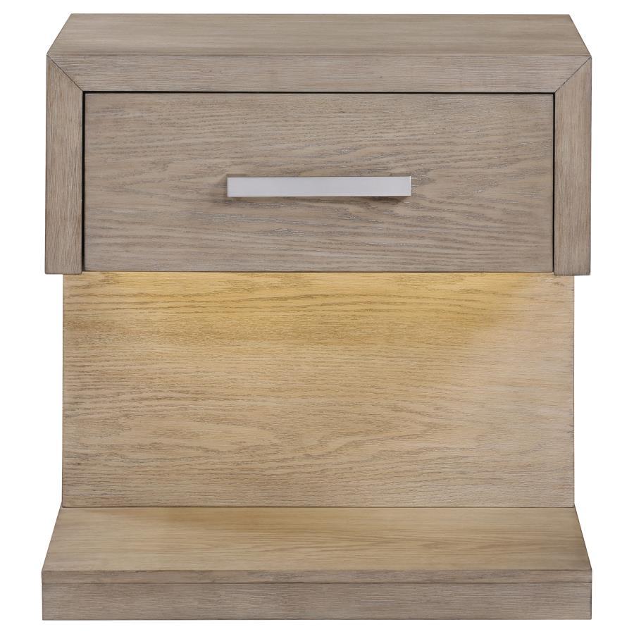Coaster Fine Furniture Kenora - 1-Drawer Nightstand Bedside Table - Barley Brown | Meri Furniture