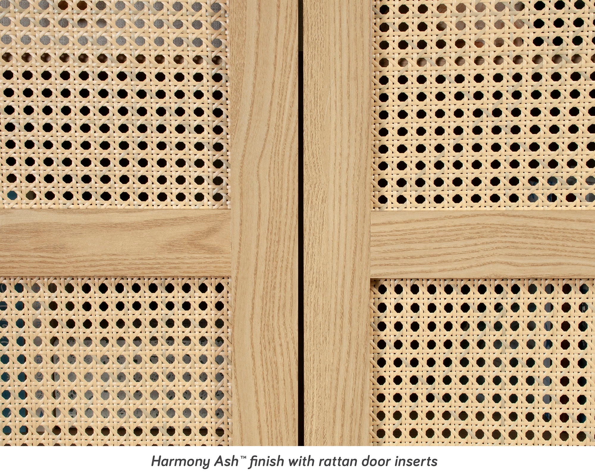 Rattan Door Storage Cabinet in Harmony Ash