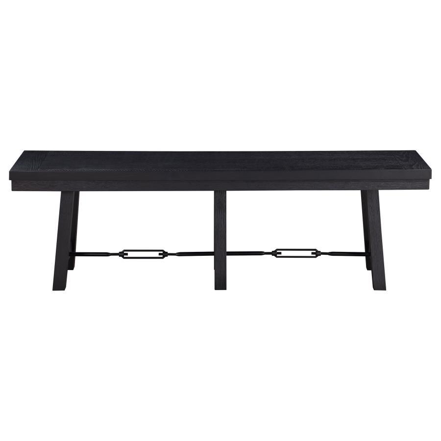 Coaster Fine Furniture Newport - Wood Trestle Base Dining Bench - Black | Meri Furniture