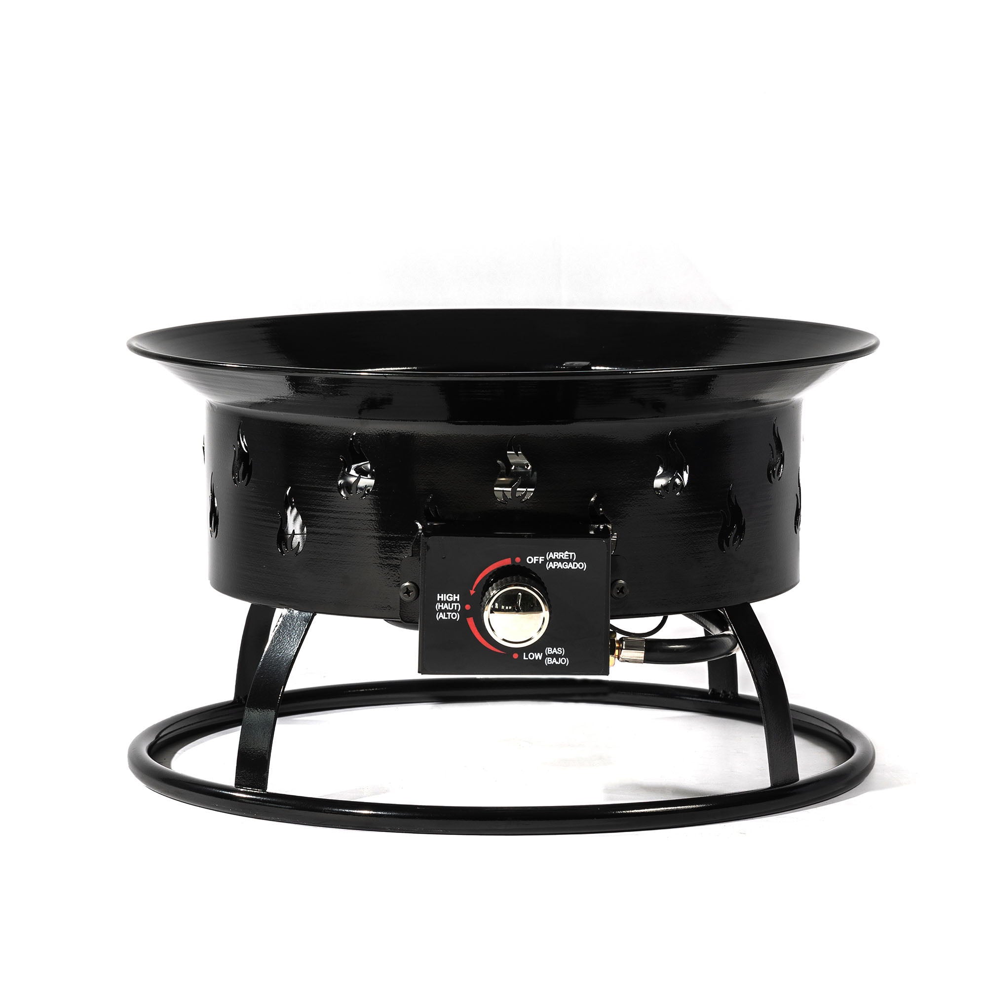 19" Propane Gas Fire Pit Table, 50000 Btu Round Steel Fire Pit For Outside Patio Deck Garden Backyard - Black