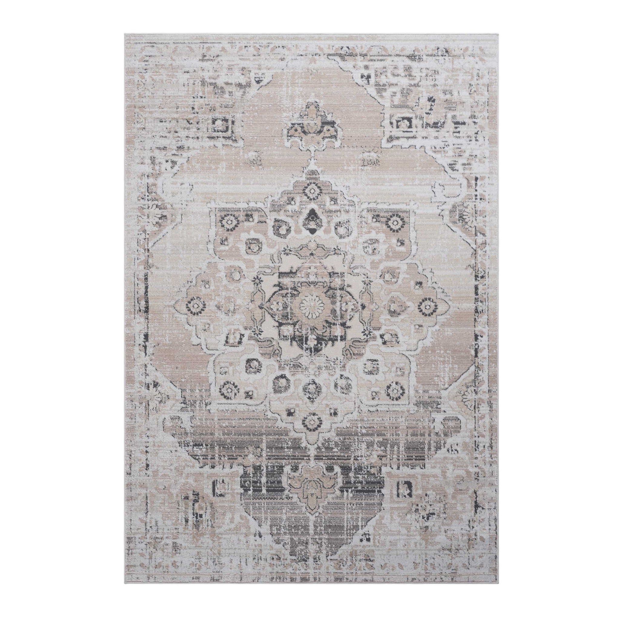 Payas - 8' X 10' Medallion Area Rug - Cream / Beige