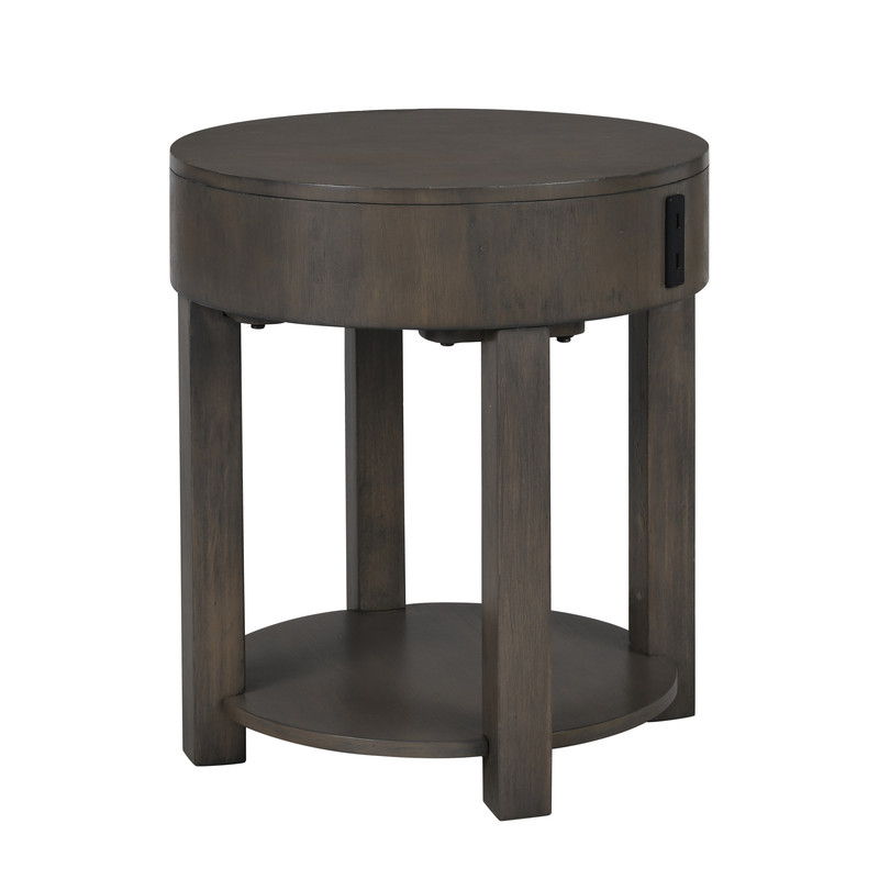 Jonah 20"W Light Brown MDF End Table with USB Ports