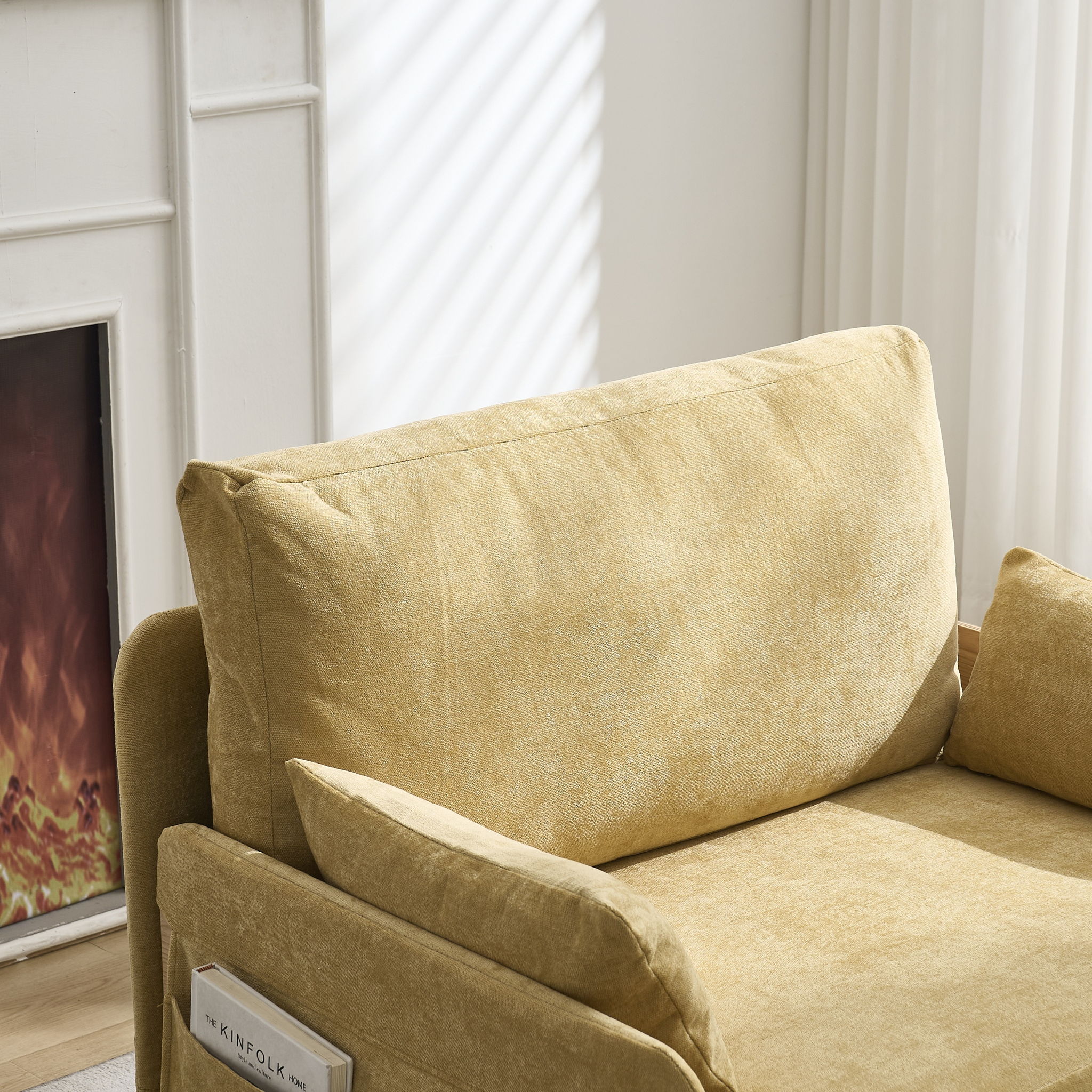 Mid Century Modern Foldable Sofa Bed, 3 In 1 Convertible Sleeper With 3 Pillows