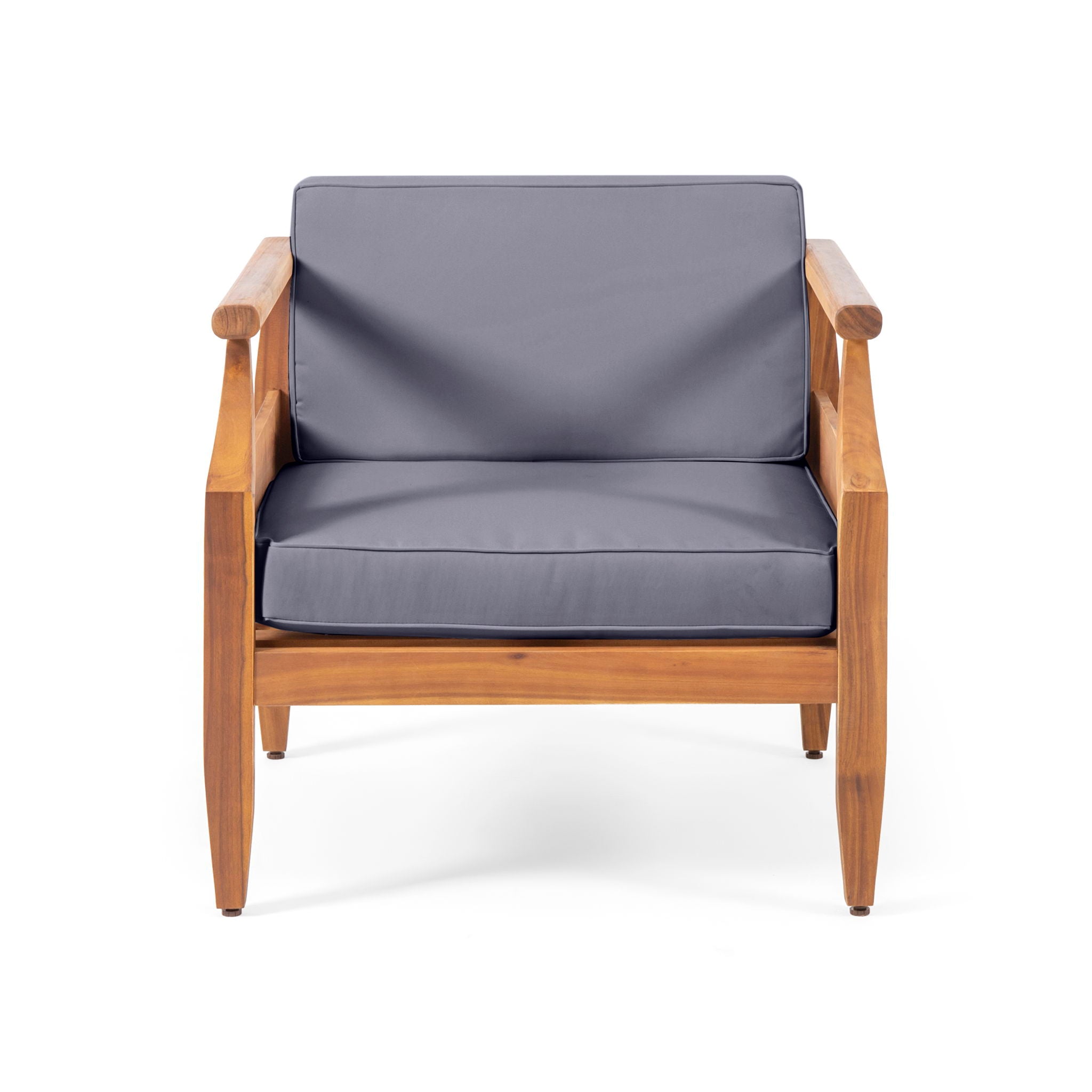 Outdoor Club Chair With Recessed Arms And Cushions