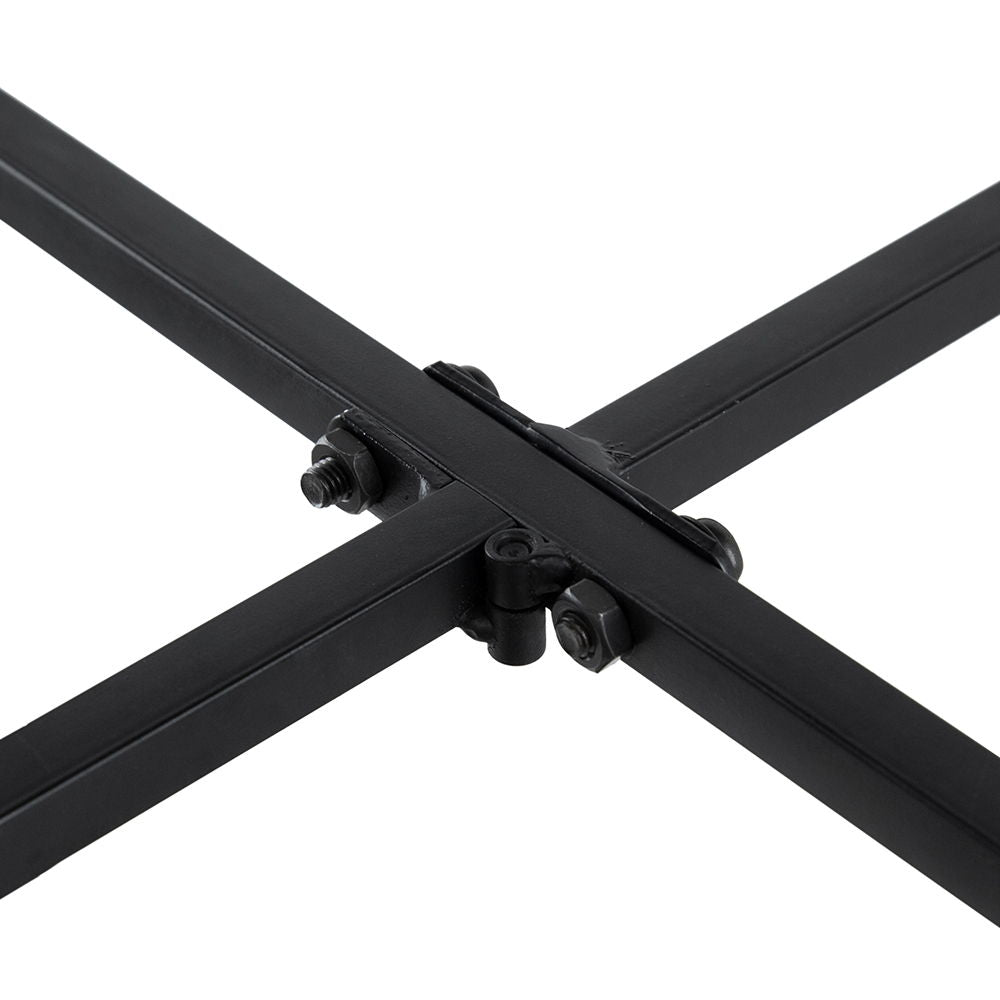 3 Tier Metal Console Table, Mirrored Shelf - Golden Black