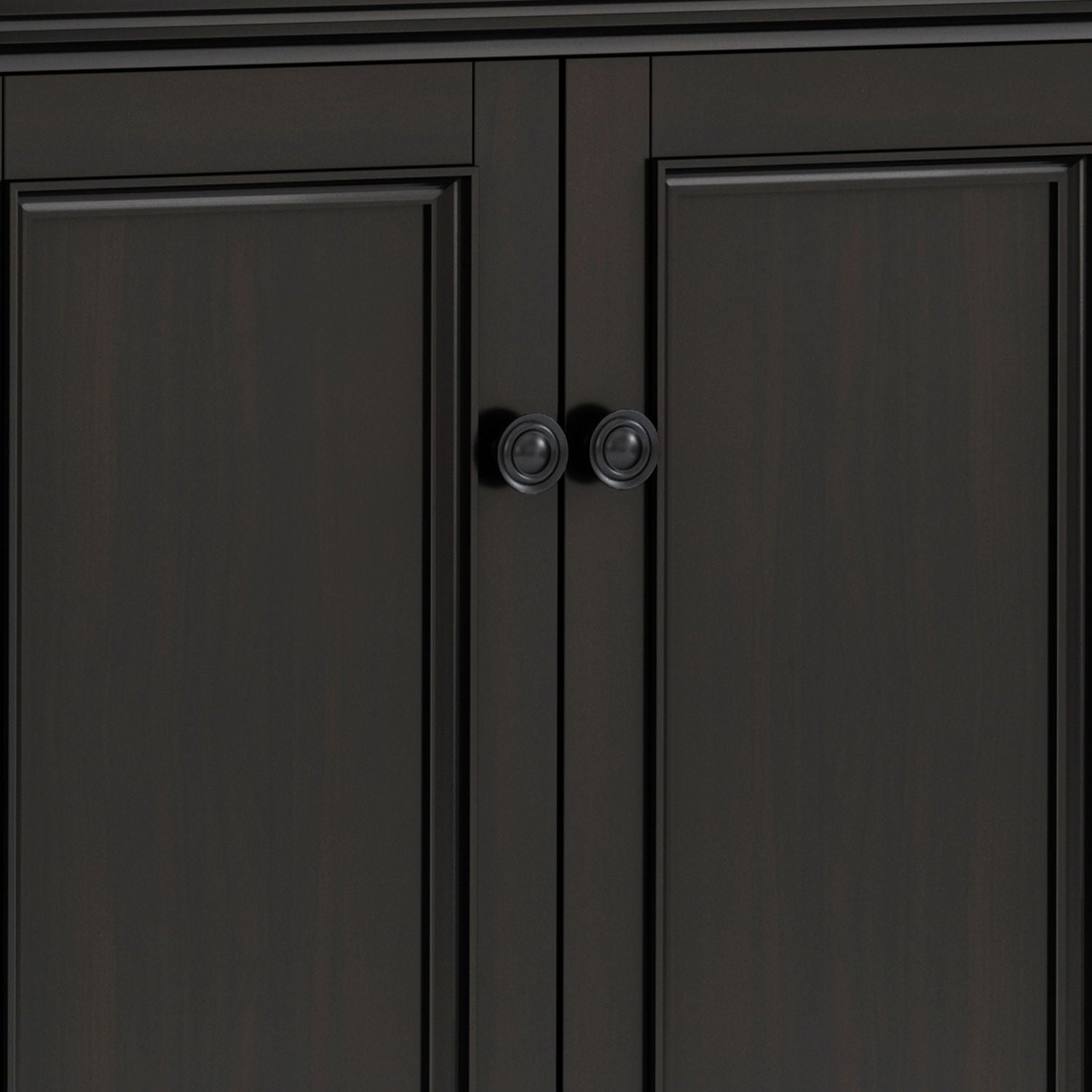 Amherst - Wide 4 Door Storage Cabinet - Hickory Brown