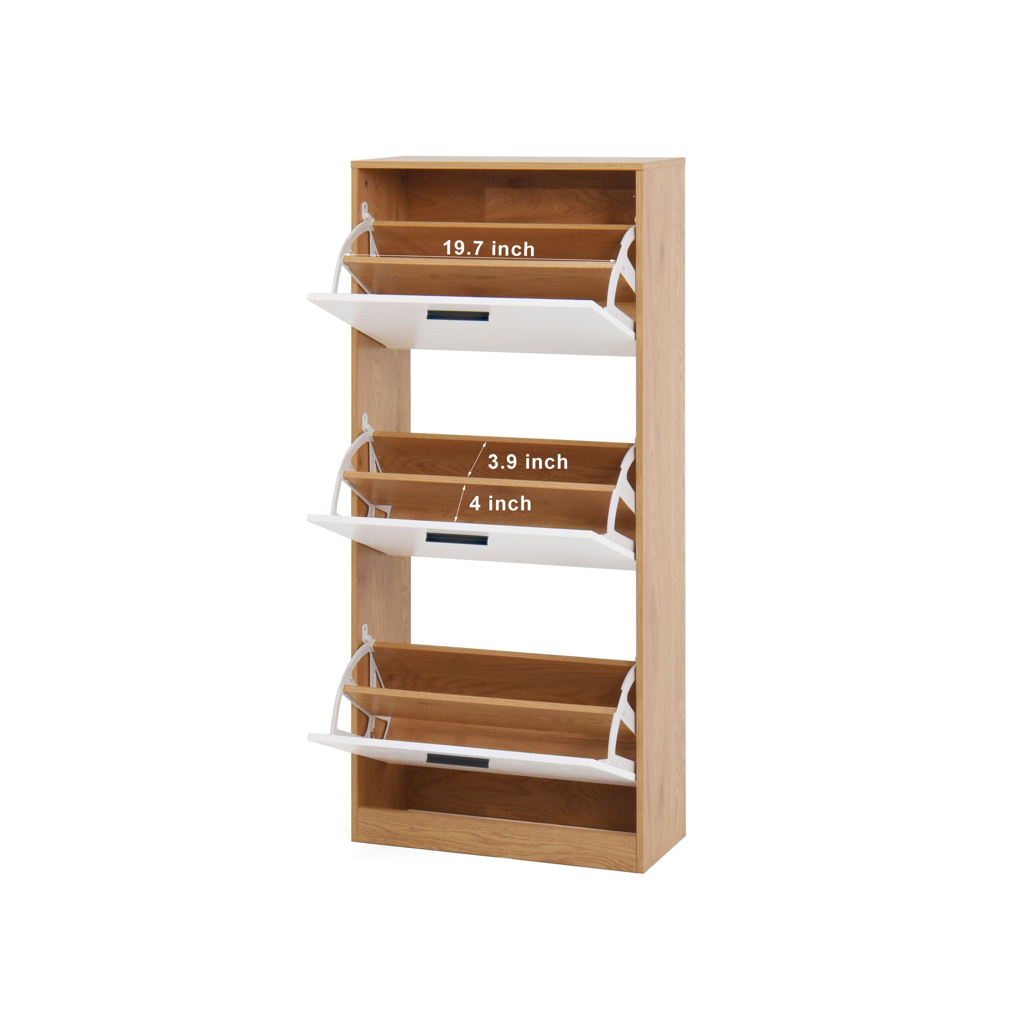 Modern Freestanding Shoe Storage Cabinet With 3 Flip Drawers