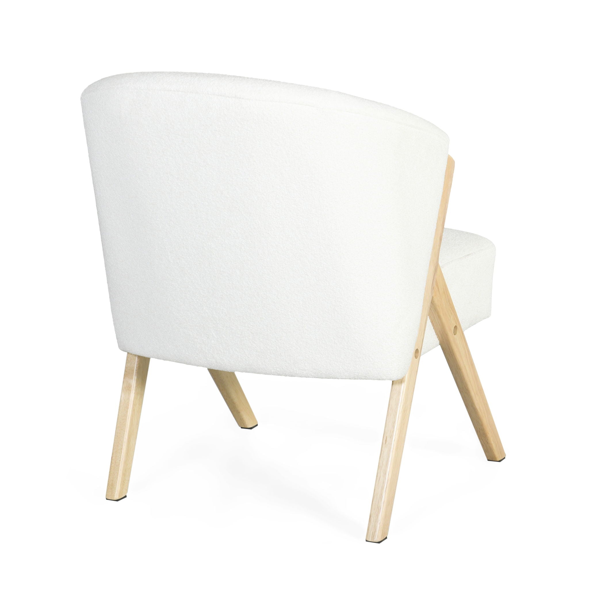 Modern Accent Chair With Polyester Upholstery And Minimalist Lounge Chair For Living Room, Bedroom, Or Office - White