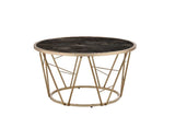 Cicatrix - Coffee Table - Faux Black Marble Glass & Champagne Finish