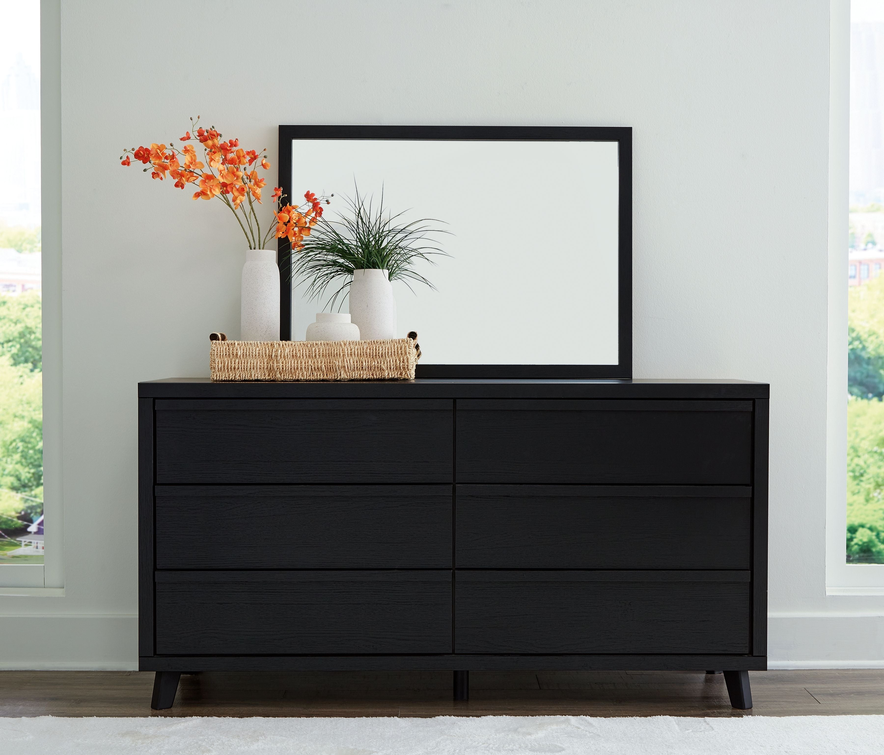 Signature Design by Ashley® Danziar - Black - Dresser And Mirror | Meri Furniture