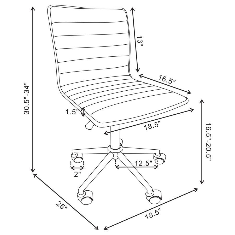 Coaster Fine Furniture Chryses - Upholstered Adjustable Home Office Desk Chair | Meri Furniture