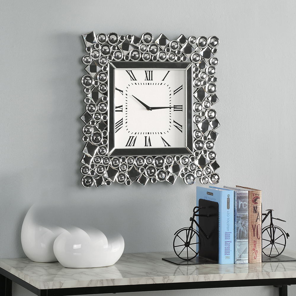 Kachina - 19" Wall Clock - Mirrored & Faux Gems