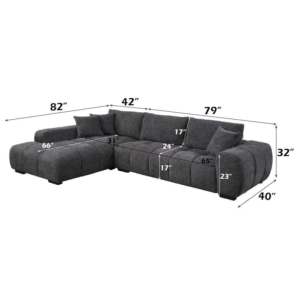 Chosen - Sectional Sofa With 3 Pillows