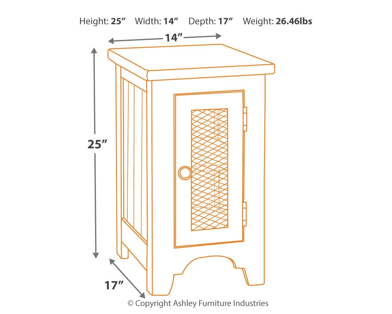 Ashley Furniture Wystfield - White / Brown - Chair Side End Table | Meri Furniture