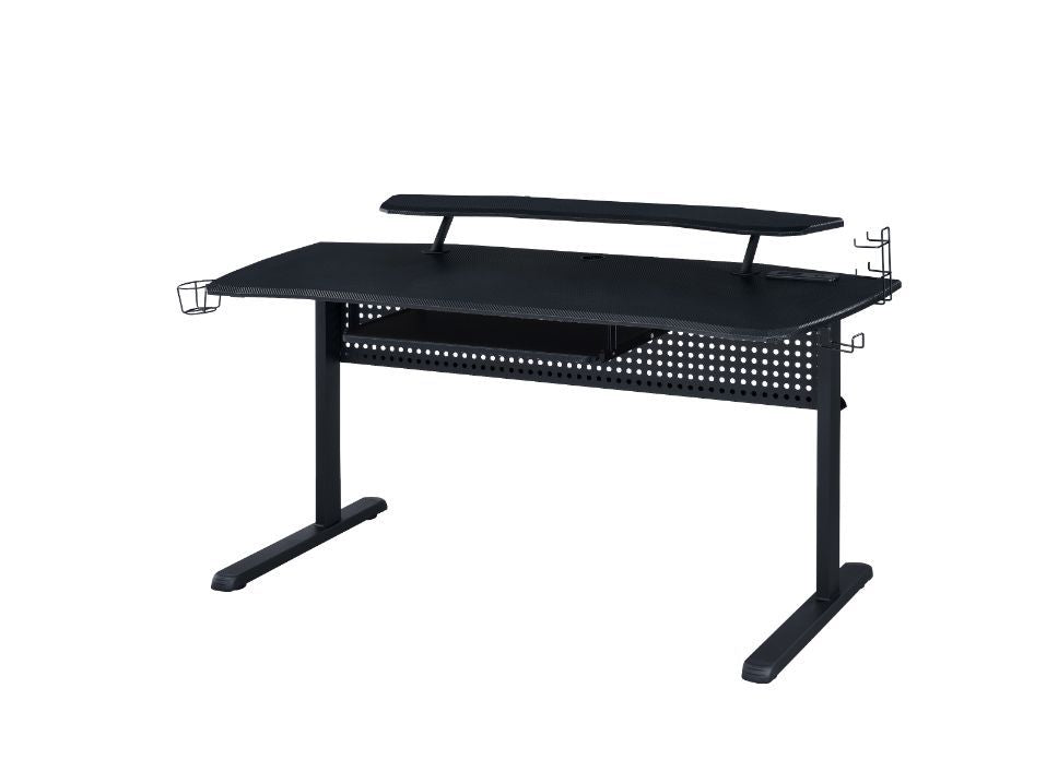 ACME KD• Rectangular Gaming Table• Built-in USB Port and Plug• Keyboard Tray Included• Storage: Open Compartment• LED Light Included• Table Top Thickness: 18mm | Meri Furniture