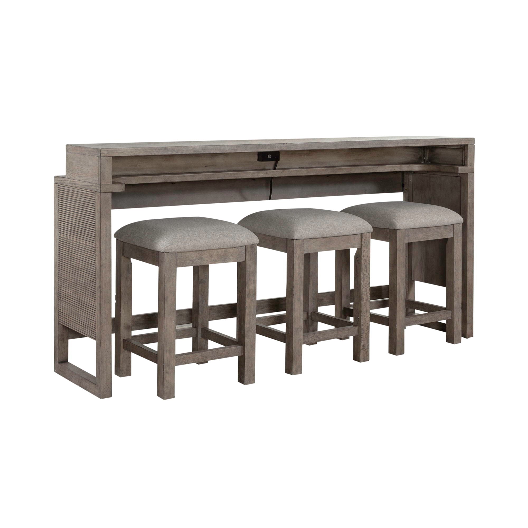 Liberty Furniture Bartlett Field - 4 Piece Living Room Set (Console Bar Table & 3 Console Stools) | Meri Furniture