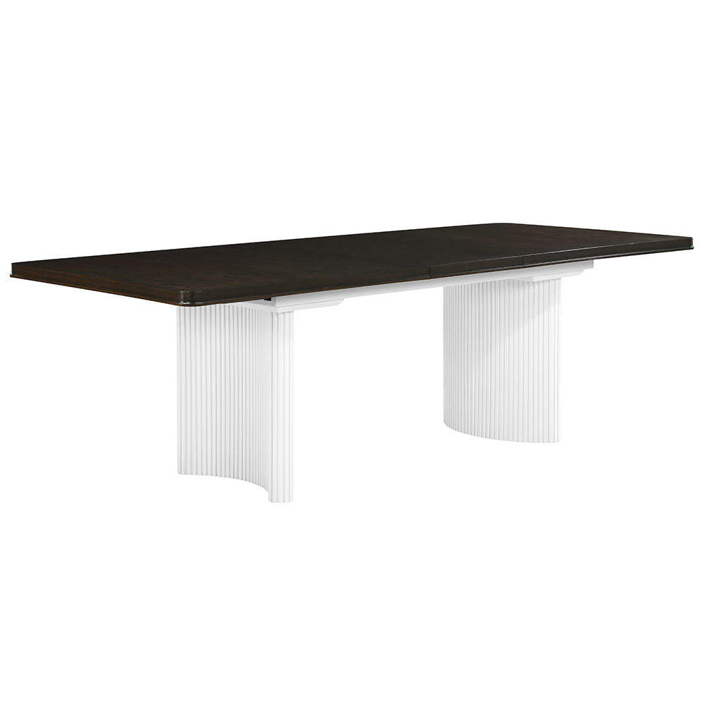 ACME Carena - Dining Table With Leaf - White & Brown Finish | Meri Furniture