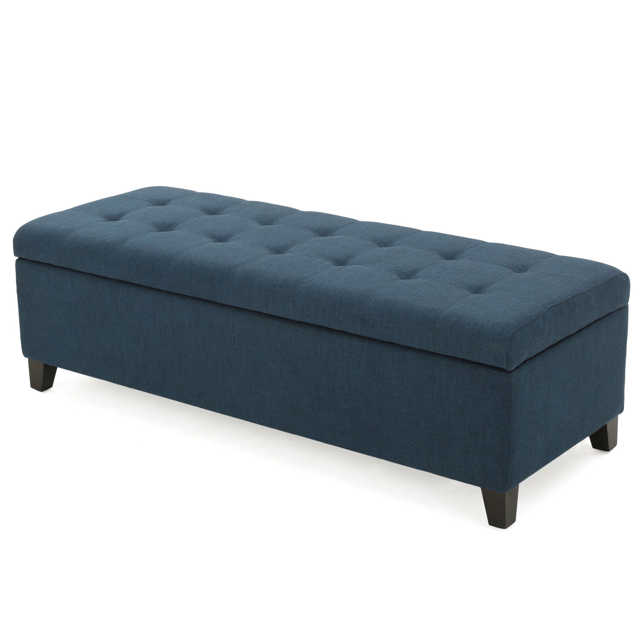 Upholstered Storage Ottoman Bench, Foot Rest For Bedroom