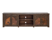 International Furniture Direct Blackburn - TV Stand - Charred Brown | Meri Furniture