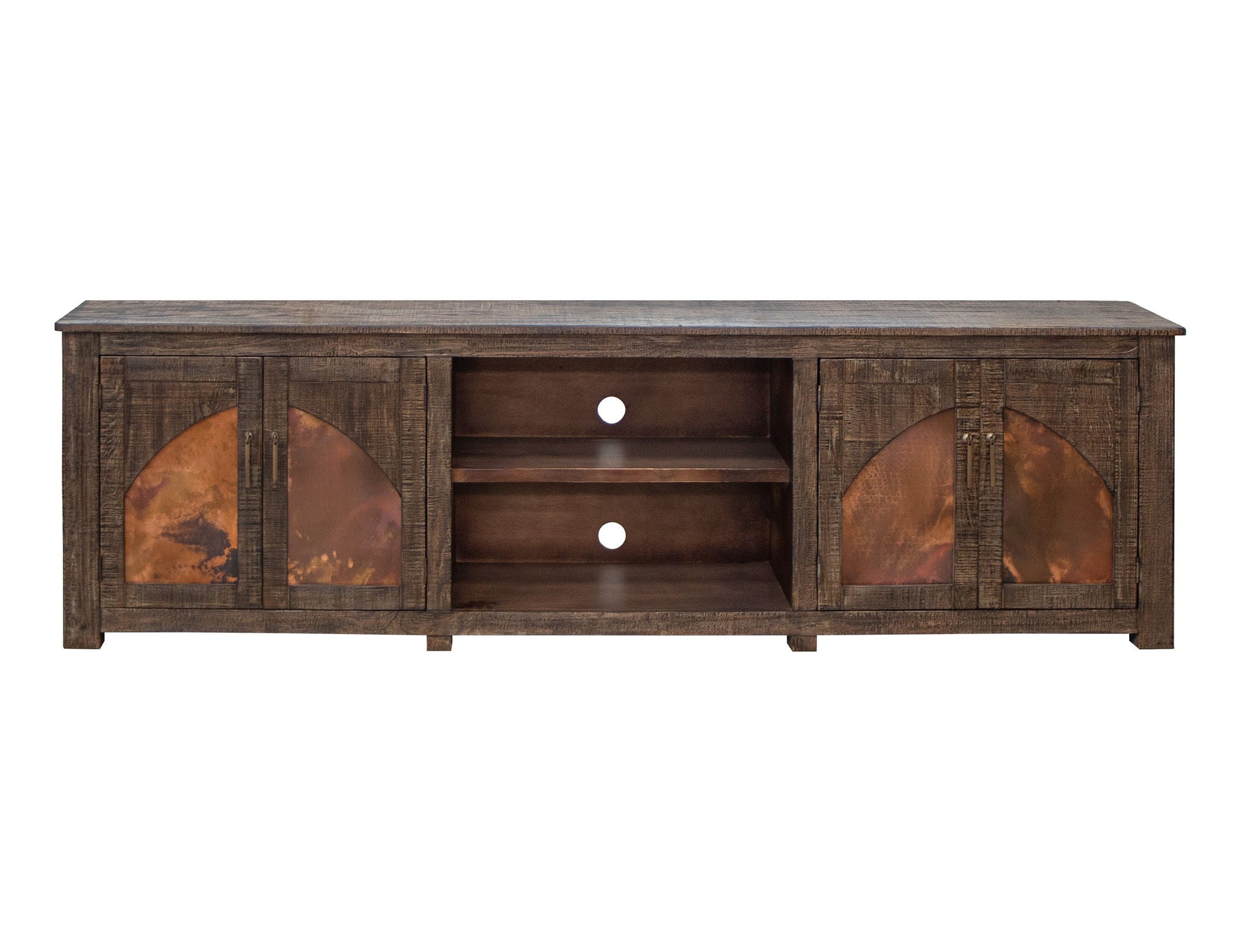 International Furniture Direct Blackburn - TV Stand - Charred Brown | Meri Furniture