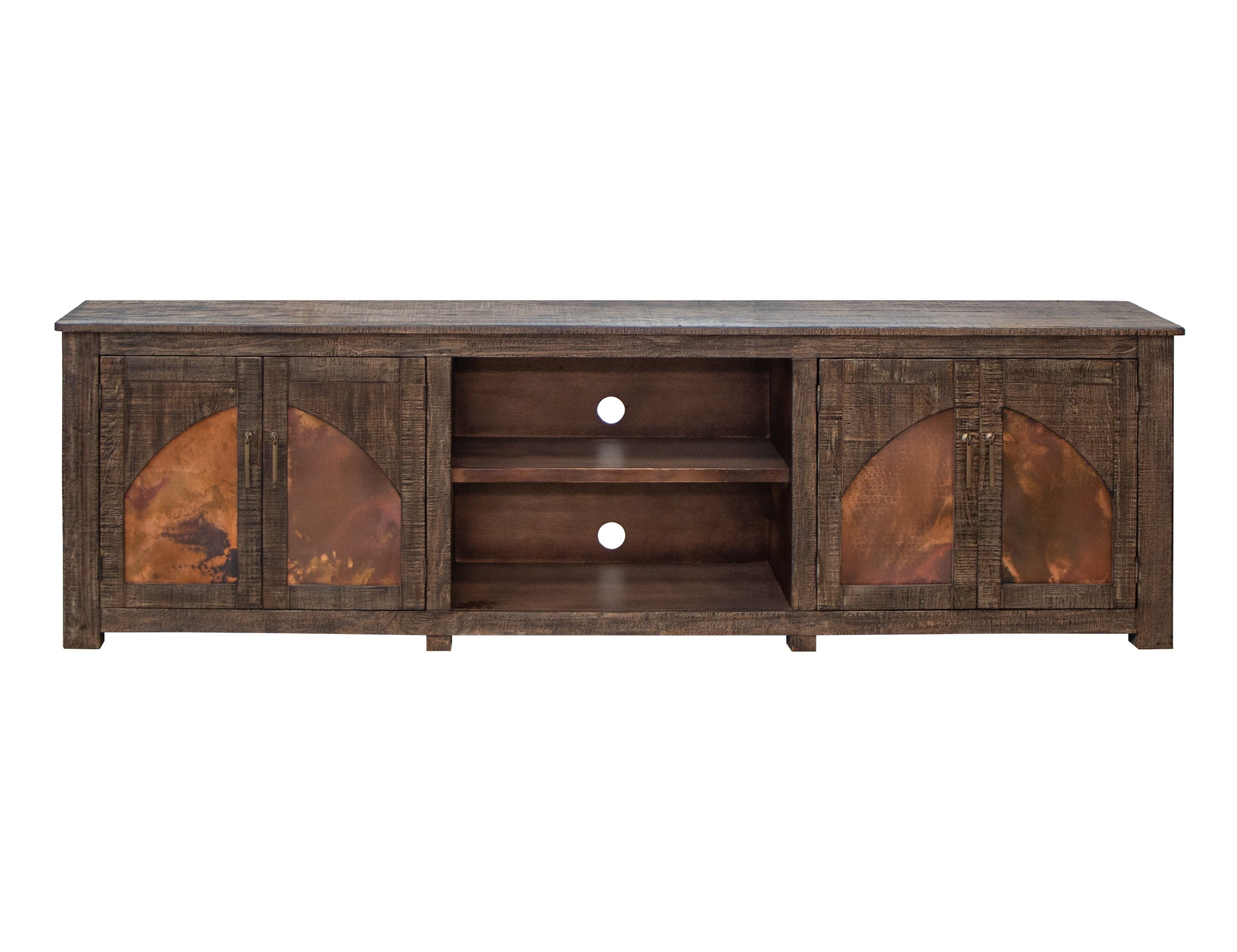 International Furniture Direct Blackburn - TV Stand - Charred Brown | Meri Furniture