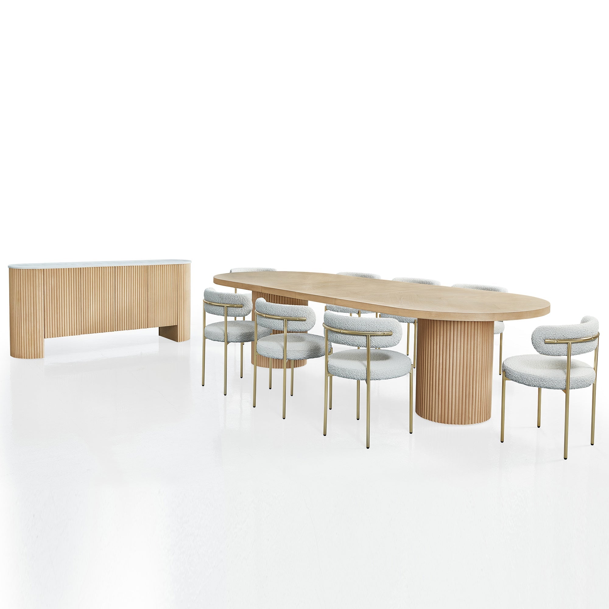 Oak Veneer Transformer Dining Table