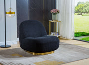 Designer Boucle Swivel Barrel Chair