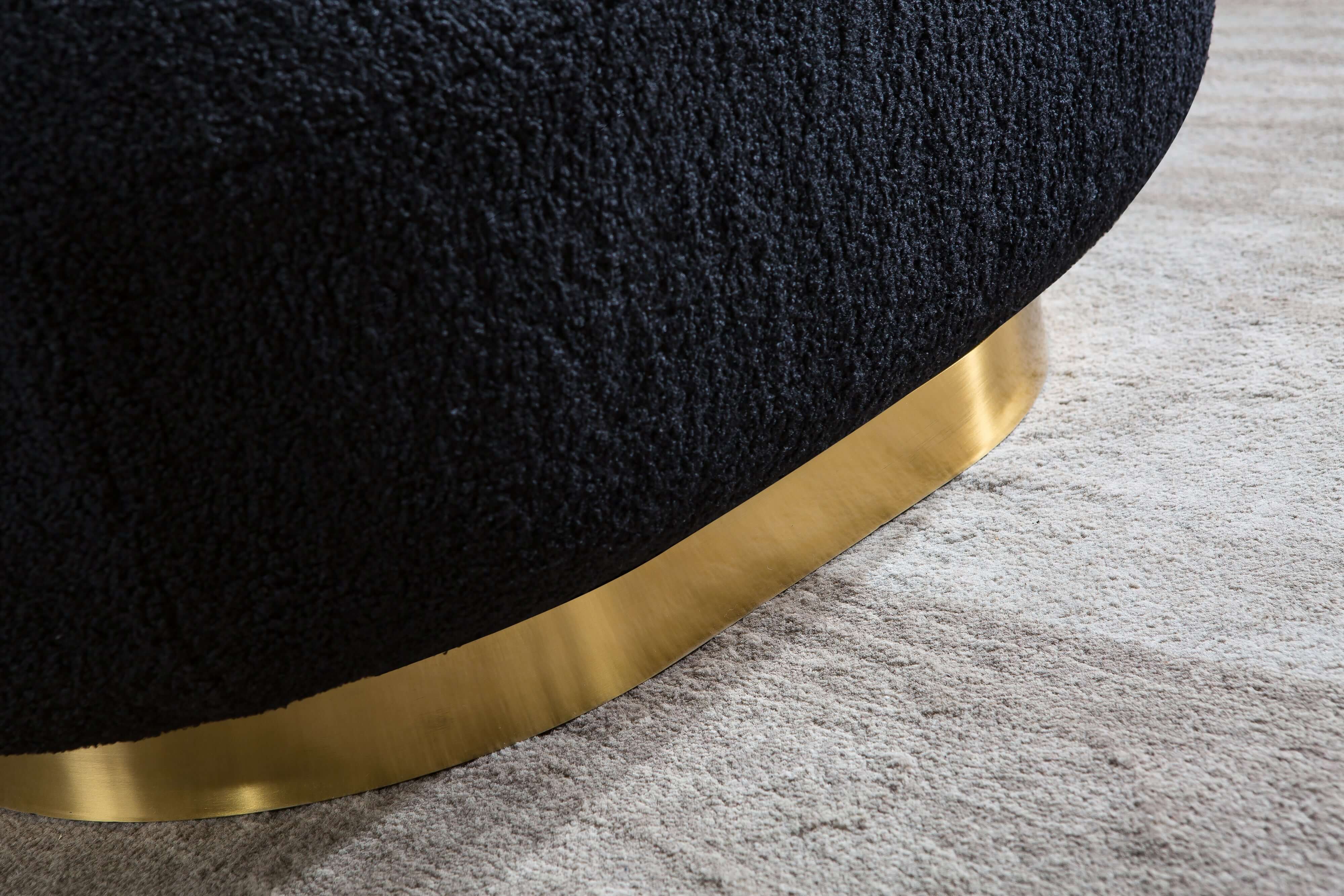 Designer Boucle Swivel Barrel Chair