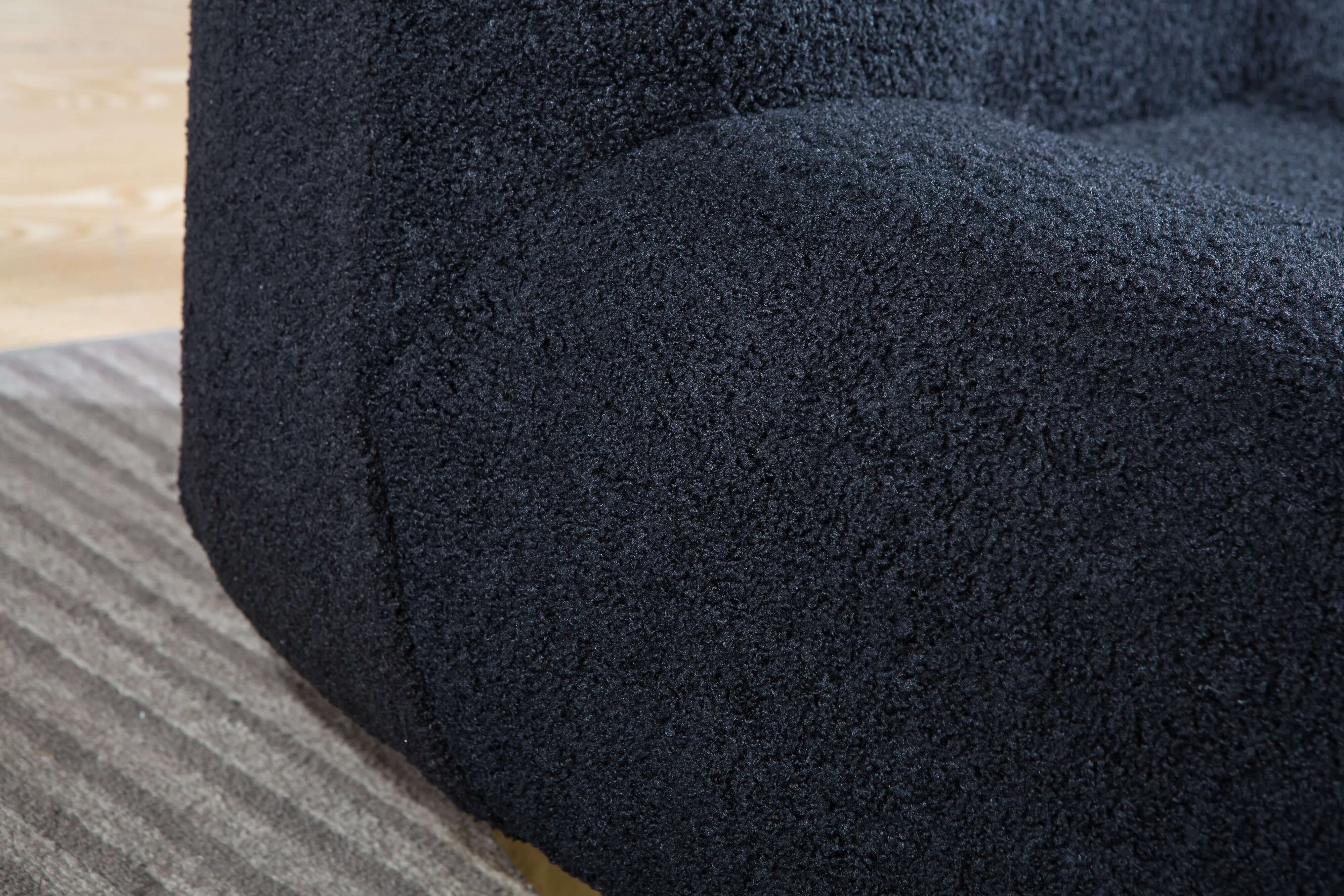 Designer Boucle Swivel Barrel Chair