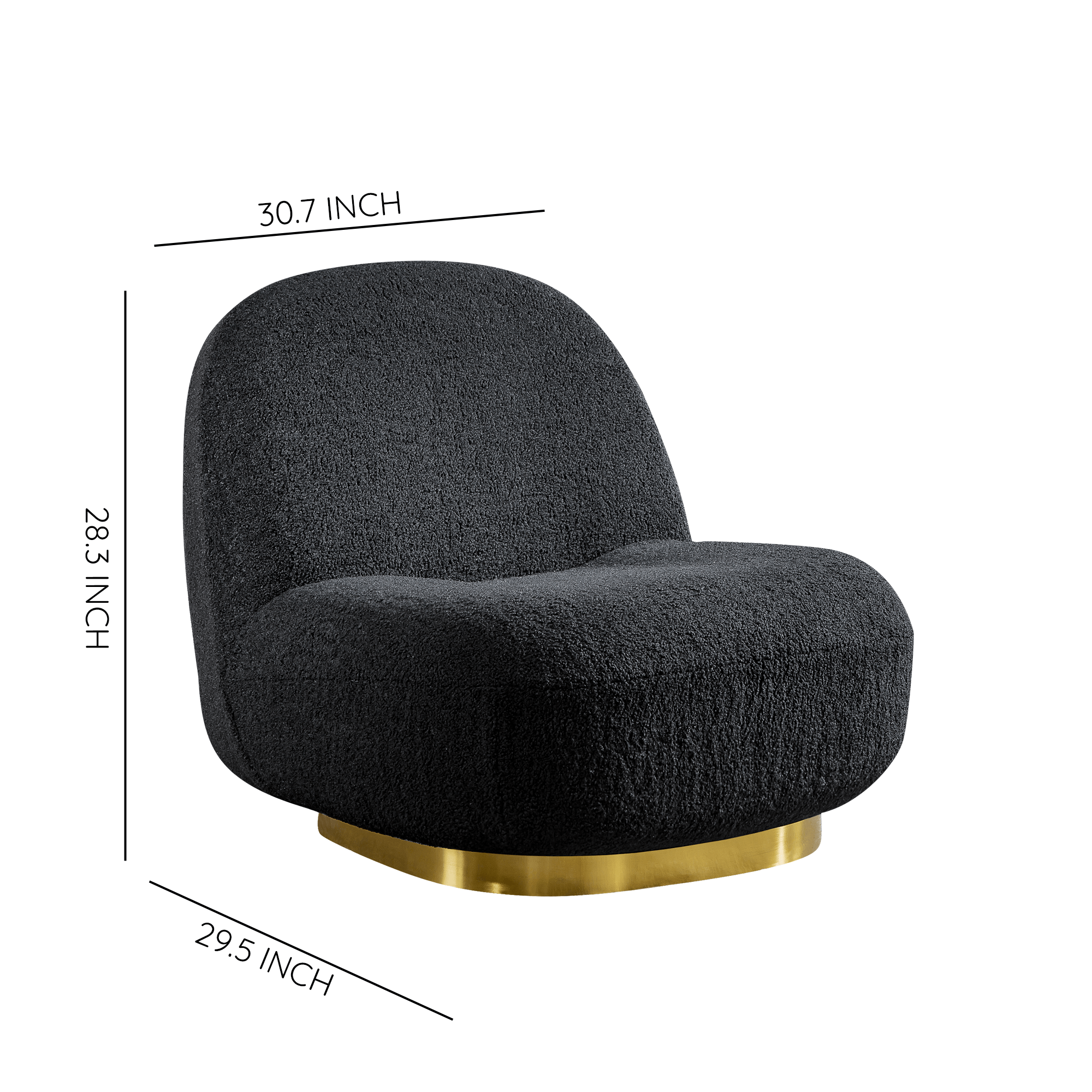 Designer Boucle Swivel Barrel Chair