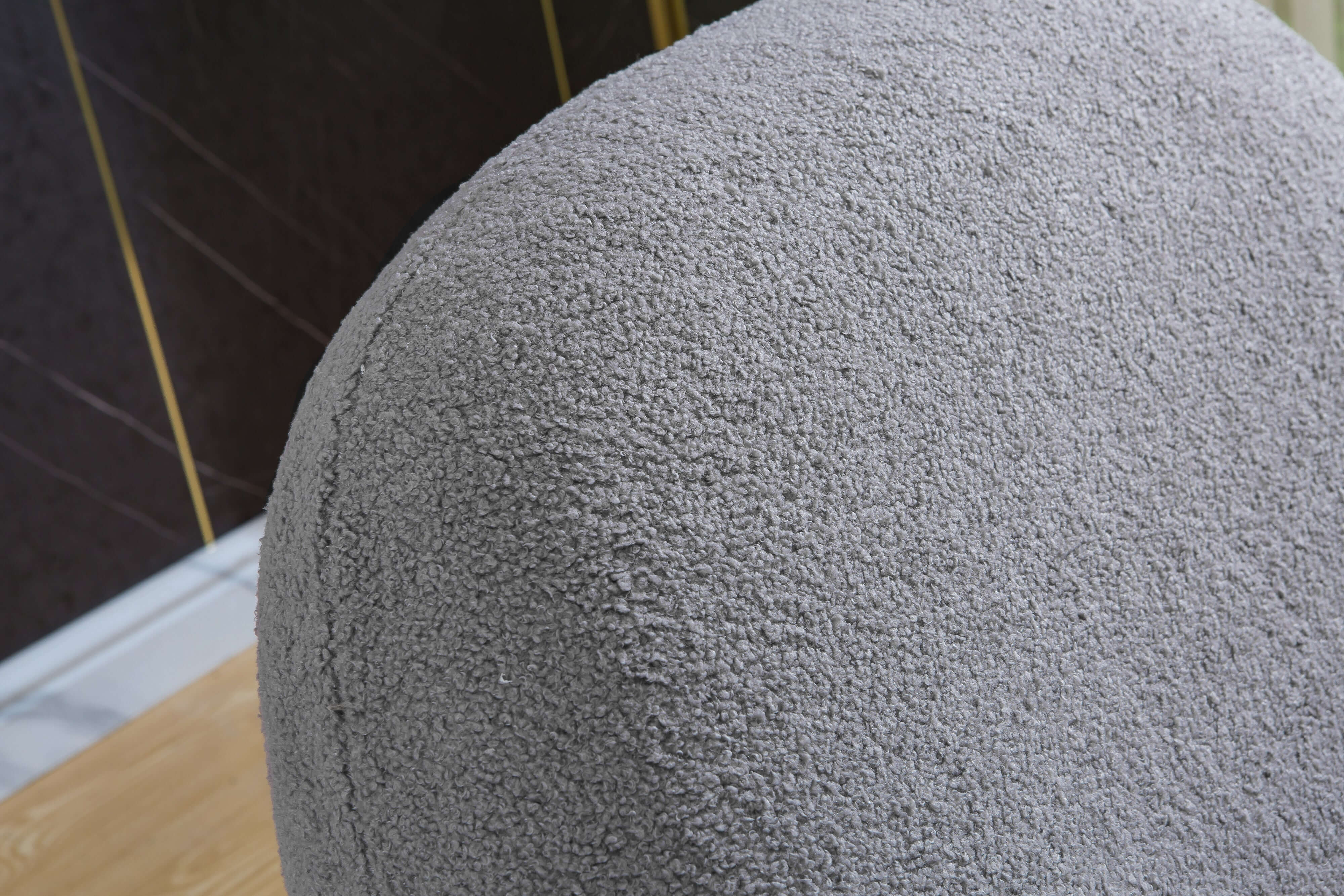 Designer Boucle Swivel Barrel Chair