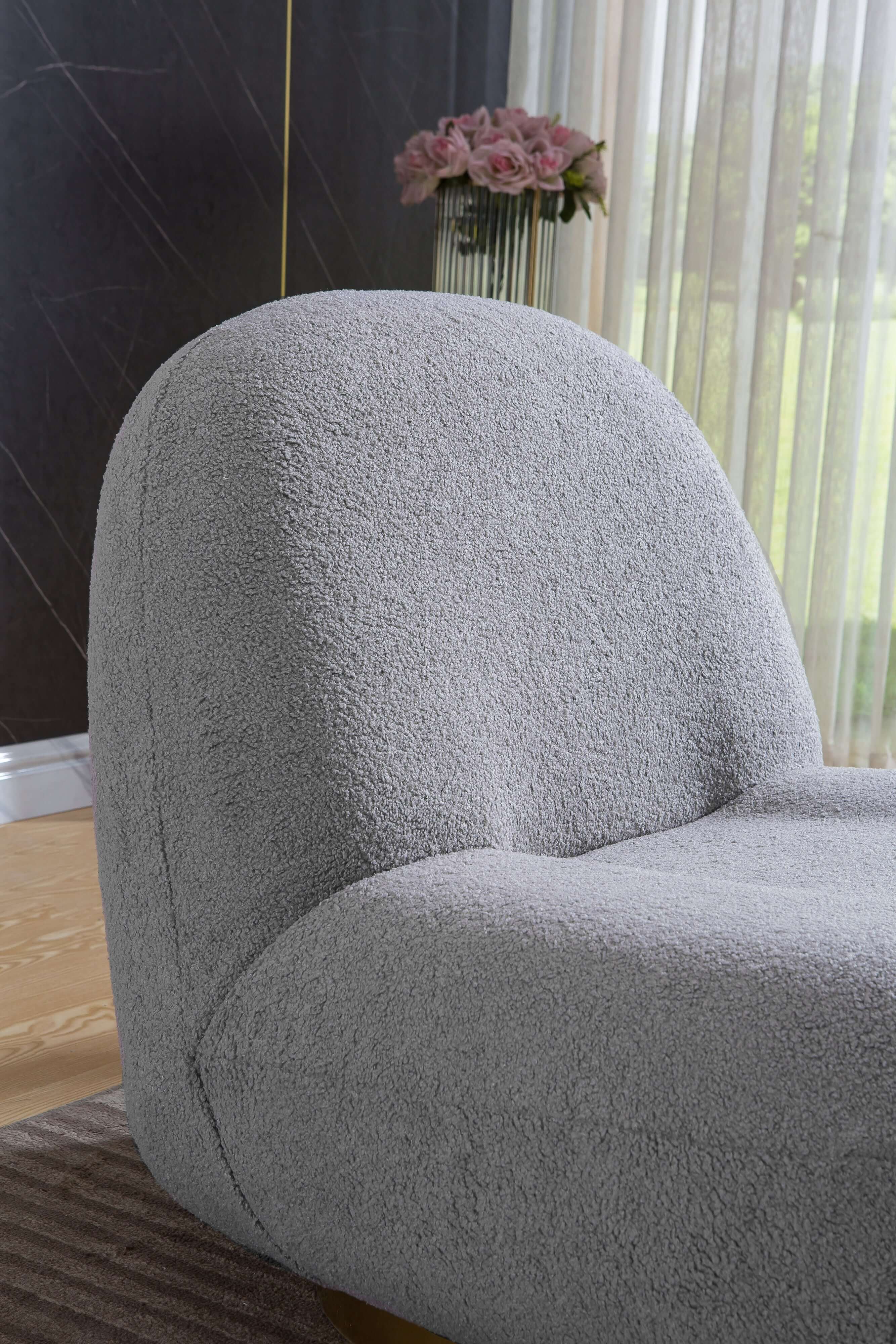 Designer Boucle Swivel Barrel Chair