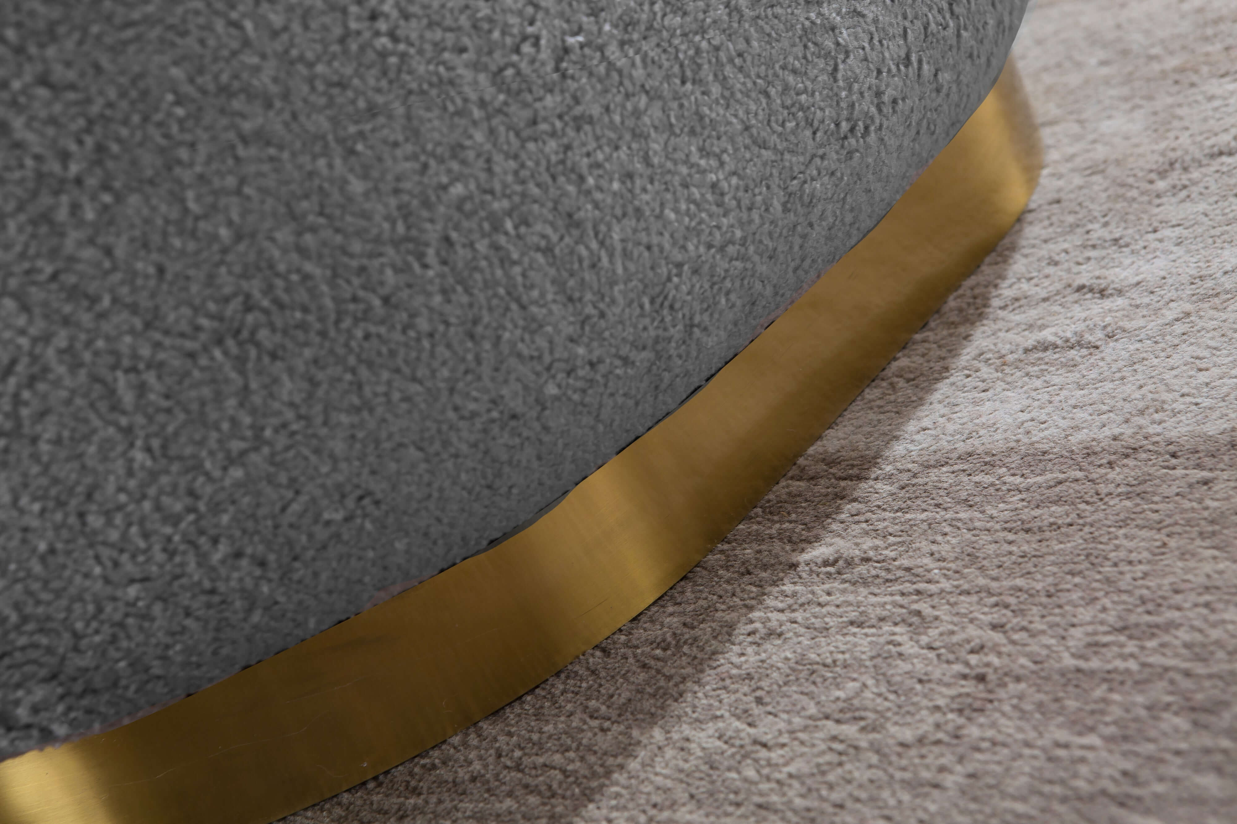 Designer Boucle Swivel Barrel Chair